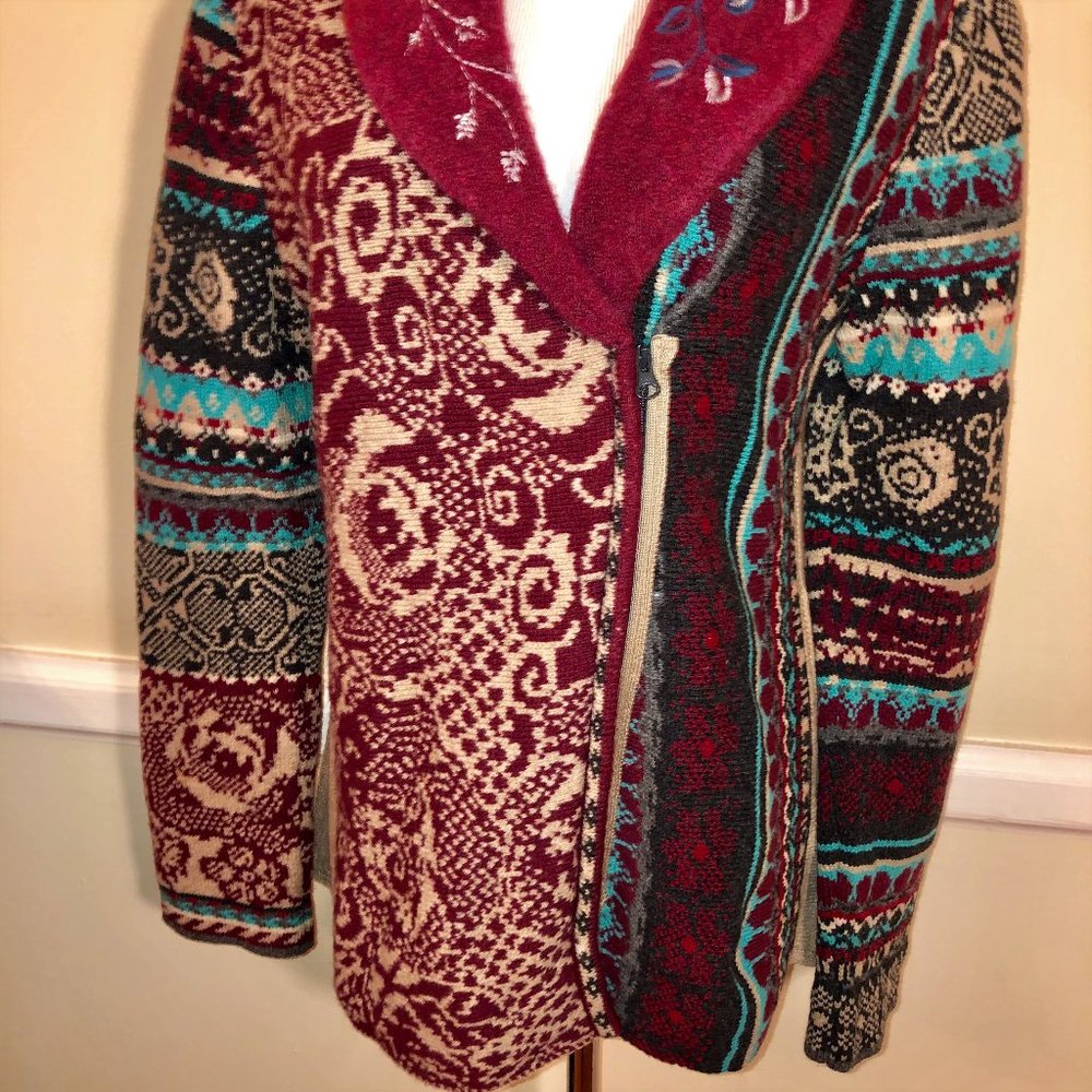 Nwt Ivko Embroidered Wool Multiple Patterns Coat … - image 3